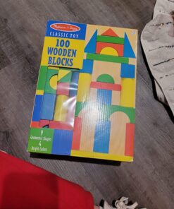 Melissa & Doug Wooden Building Set - 100 Blocks in 4 Colors and 9 Shapes 100-Piece 41 81unjZMbjkL