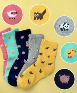 Chalier 5 Pairs Womens Funny socks Cozy Cute Printed Patterned Fun Socks Novelty Cat Socks for Women Gifts B-animals Multicolor(5 Pairs) 19 81uoMI5nZBL 1