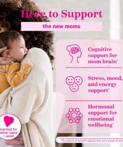 Pink Stork Postpartum Mood Support - Postnatal Hormone Balance for Women - Stress and Cognitive Support for New Moms with Ashwagandha, Chamomile, DHA, Vitamin D, & B12-60 Capsules 13 81uoR6AIk6L