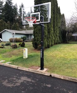 Silverback 54" and 60" In-Ground Basketball Systems with Adjustable-Height Tempered Glass Backboard and Pro-Style Breakaway Rim SB60 Basketball System 55 81urK05jZgL