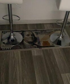 Machine Washable $100 Bill Design Non-Slip Rubberback 22x53 Modern Runner Rug for Hallway, Kitchen, Bedroom, 22" x 53", Multicolor Money New $100 Runner - 22" x 53" 39 81usFshd9NL