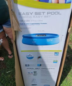 Intex 18ft X 48in Easy Set Pool Set with Filter Pump, Ladder, Ground Cloth & Pool Cover 18 ft x 48 in 43 81uuu5zt9NL