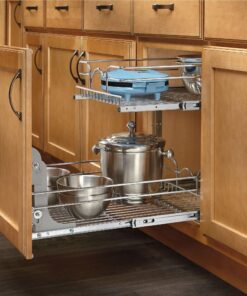 Alternative view of Rev-A-Shelf 5WB2-1822-CR 18 x 22 Inch Two-Tier Kitchen Organization Cabinet Pull Out Storage Wire Basket, Chrome 18 in
