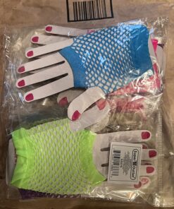 Fingerless Fishnet Neon Gloves for Parties, Costumes (12pk) 36 81uwoi5lsoL