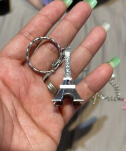 baotongle 15pcs Eiffel Tower Keyring, Paris Eiffel Tower Keychains 3-D Key Ring French Souvenirs Retro Adornment Cute Lovely Decorative Metal Craft Art Statue Model for Table Decor Gifts Silver 21 81uyz 93TvL