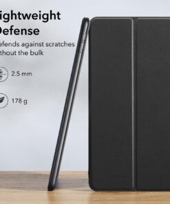 ESR for iPad 9.7 Inch Case, Trifold Smart Case Compatible with iPad 5th/6th Generation, Two-Way Stand, Slim and Lightweight, Auto Sleep and Wake, Ascend Series Case, Black 01black 40 81uzGBmUlRL