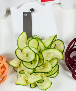 Paderno World Cuisine 3-Blade Vegetable Slicer / Spiralizer, Counter-Mounted and includes 3 Stainless Steel Blades White 42 81uzcrmTznL