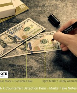 NoteShield 6 Pack Counterfeit Detector Pen Counterfeit Pens Bill Pens Money Marker Detect Fake Marker, Check Bills False Currency Counterfit Marker Pen 17 81v Ip8EQXL