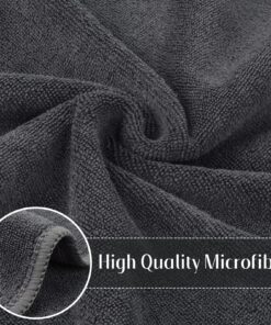 SINLAND Microfiber Cleaning Cloth Ulura Absorbent Softer Towel Reusable Cleaning Cloth Streak Free Lint Free Cleaning Cloth for Home, Kitchen, Car, Window Use 12x12 Inch Slate Grey 6 Pack 26 81v09w0EZKL