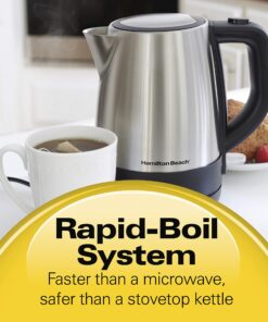 Hamilton Beach Electric Tea Kettle, Water Boiler & Heater, 1 L, Cordless, Auto-Shutoff & Boil-Dry Protection, Stainless Steel (40998) 28 81v1dXxcQiL
