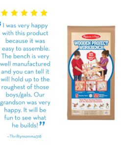 Melissa & Doug Solid Wood Project Workbench Play Building Set - STEAM Toy, Wooden Kids Work Bench, Toy Tool Bench 29 81v2XVpV7PL