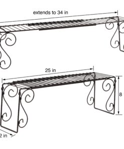 Expandable Scroll Metal 1 shelve,Over The Sink Shelf - Black 27 81v35 YnZgL