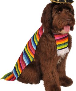 Alternative view of Rubie's Costume Serape and Hat Pet Costume, Multicolor, L Neck 18 Girth 23 Back 22 US L (Neck: 18", Girth: 23", Back: 22") 1