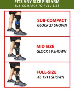 CONCEALED CARRIER (TM) Ankle Holster for Concealed Carry Pistol | Universal Leg Carry Gun Holster with Magazine Pouch for Glock 42, 43, 36, 26, S&W Bodyguard .380, 38, Ruger LCP, LC9, Sig Sauer 45 81v50CjMksL