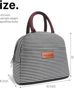 BALORAY Lunch/Tote Bag for Women Lunch Box Insulated Lunch Container Black white stripes M 22 81v6keaNRIL