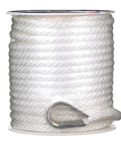 Alternative view of attwood Solid Braid MFP Anchor Line with Thimble (White, 3/8-Inch x 100-Feet) 1 White, 3/8-Inch x 100-Feet