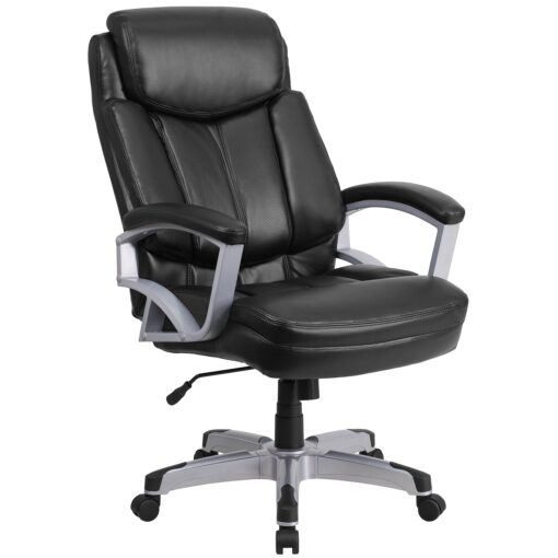 Flash Furniture HERCULES Series Big & Tall 500 lb. Rated Black LeatherSoft Executive Swivel Ergonomic Office Chair with Arms