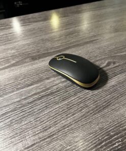 VssoPlor Wireless Mouse, 2.4G Slim Portable Computer Mice with Nano Receiver for Notebook, PC, Laptop, Computer (Black and Gold) Black and Gold 34 81v9wQXggL