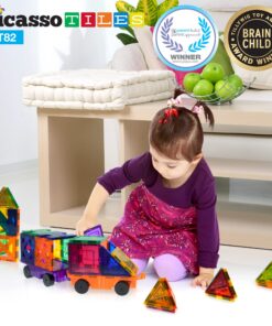 PicassoTiles® PT82 Creativity Set Magnet Building Tiles Clear Color Magnetic 3D Building Block - Creativity Beyond Imagination! Educational, Inspirational, Conventional, Recreational 22 81vALx1FKOL