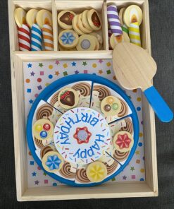 Melissa & Doug Birthday Party Cake - Wooden Play Food With Mix-n-Match Toppings and 7 Candles 37 81vANldhmNL