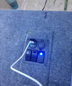 IZTOSS 3 Gang Rocker Switch Panel with Power Socket 3.1A Dual USB Wiring Kits and Decal Sticker Labels DC12V/24V for Marine Boat Car Rv Vehicles Truck Blue Led 3 Gang Blue LED 21 81vATOPRNSL