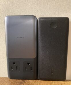 Anker 727 Charging Station (GaNPrime 100W), Compact Power Strip for Travel, Work, 5 ft Detachable Extension Cord with 2 Outlets and 4 USB Ports, for iPhone 14, Samsung, iPad, MacBook (Not a Battery) Black+Gray 31 81vDC5NilPL