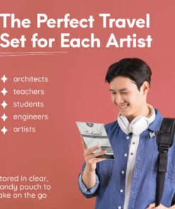 MozArt Mechanical Pencil Set with Case - 4 Sizes: 0.3, 0.5, 0.7 & 0.9mm with 30 HB Lead Refills Each & 4 Eraser Refills -Sketch, Drafting, Art, Drawing Supplies (Clear) Clear 47 81vH8yU9RqL