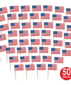 Alternative view of Beistle United States Of America Flag Food Picks 50 Piece Patriotic Party Supplies USA 4th Of July Decorations Labor Day Tableware, Red/White/Blue, 2.5" 2.5"