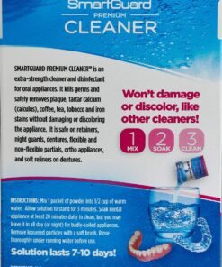 SmartGuard Premium Cleaner Crystals & Cleaning Case -(110 Cleanings)- Removes Stain, Plaque, & Bad Odor from Clear Braces, Dentures, Night Guards, Mouth Guard, & Retainers. 14 81vJ0eC9NdL