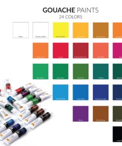 Royal & Langnickel GOU24 Gouache Color Artist Tube Paint, 12ml, 24-Pack, 12 Count (Pack of 1), 24 Pack 12 Count (Pack of 1) 23 81vJAwESFbL