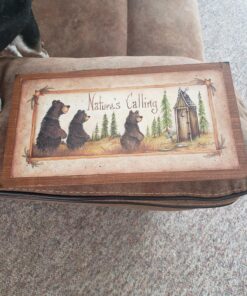 Natures Calling Country Bathroom Sign Outhouse Lodge Bath Decor Moon Stars Bears size 7x13 14 81vKH0rxnxL