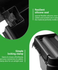 SockitBox – The Original Weatherproof Connection Box – Indoor & Outdoor Electrical Power Cord Enclosure for Timers, Extension Cables, Reels, Transformers, Power Strips, Lights & Tools – Large – Black 26 81vKnyn310L