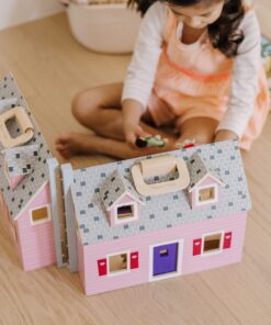 Melissa & Doug Fold and Go Wooden Dollhouse With 2 Dolls and Wooden Furniture,Multi,One Size 38 81vL0XcisZL