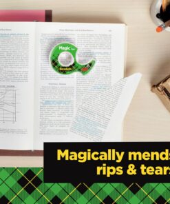 Scotch Magic Tape, Invisible, Repair Christmas Cards and Use as Holiday Gift Wrap Supplies for Christmas, 4 Tape Rolls With Dispensers 27 81vMMCIf0jL