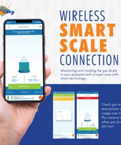 Flame King Smart Wireless Propane Tank Scale - Bluetooth Gas Gauge with App Connectivity for BBQ and Grills Monitors Multiple Propane Cylinders - 20/30/40 lb Tanks 15 81vPKmP2suL