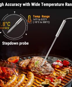 ThermoPro TP20 500FT Wireless Meat Thermometer with Dual Meat Probe, Digital Cooking Food Meat Thermometer Wireless for Smoker BBQ Grill Thermometer Orange 24 81vRsPdJ8DL