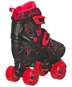 Alternative view of Trac Star Youth Boy's Adjustable Roller Skate Medium (12J-2) Black/Red