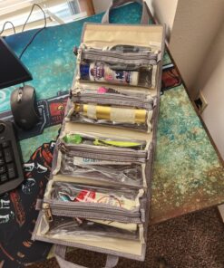 4kits Hanging Roll-Up Makeup Bag/Toiletry Kit/Travel Organizer for Women - 4 Removable Storage Bags - Organize Make Up, Cosmetics, First Aid, Medicine, Personal Care, Bathroom, Palette/Brush Holder 54 81vSt 1r9UL