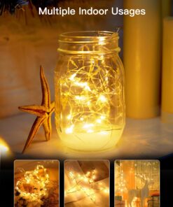 Brightown Solar String Lights, 2 Packs Total 66Ft 200 LED Solar Fairy Lights with 8 Modes, Waterproof Solar Lights for Outside Patio Yard Tree Wedding Christmas(Warm White) 33FT*2Packs Warm White 30 81vUNhqtWEL