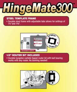 Milescraft 1213 Hinge Mate 300 - Complete Door Hinge Installation Kit with Latch & Strike Plate Templates. For use on Doors and Jambs 1 Pack 38 81vUsDhJUL 2