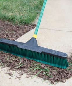 Quickie Bulldozer Smooth-surface Push Broom 24 inch, Black, Indoor and Outdoor Cleaning, Steel Handle, Professional-Grade, Sweep Home/Garage/Kitchen/Hallways (538) Smooth Surface Standard 7 81vY7iOd48L