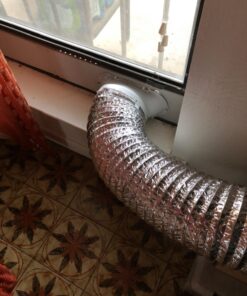 iPower GLDUCT25C 6 Inch 25 Feet Non-Insulated Flex Air Aluminum Ducting Dryer Vent Hose for HVAC Ventilation, 6 in 25 ft-1Pcs, 2 Clamps included, Silver 19 81vY9q0NujL