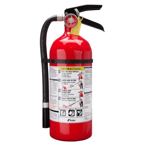 Kidde Pro 210 2A:10-B:C Fire Extinguisher, Rechargeable, Multi-Purpose for Home & Office, 4 lbs., Mounting Bracket Included , Red 1 Pack