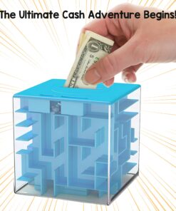 Money Gift Box Puzzle - Most Fun & Annoying Mystery Box for Adults, Money Box for Cash Gift Pull for Kids, Money Maze Puzzle Box for Adults Cash Gift for Kids with Well-Crafted Package Money Maze Box Blue 24 81vZt9WIK L