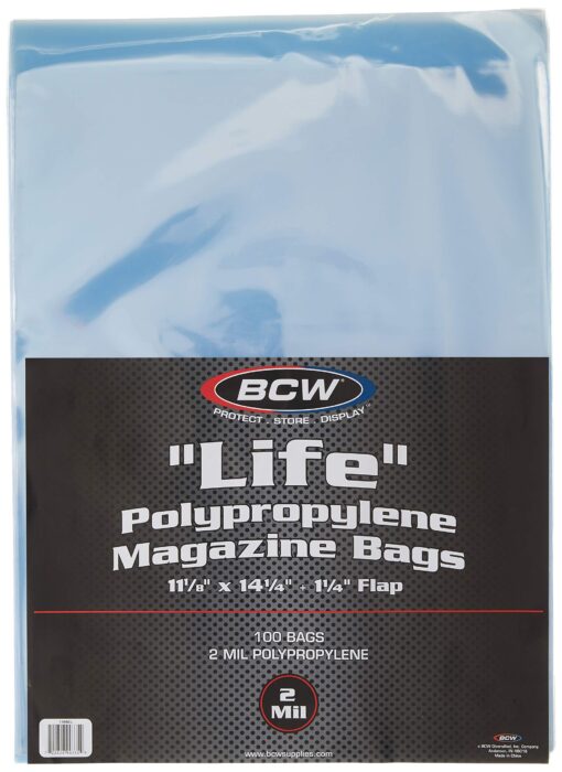 BCW Life' Magazine Bags 100 Bags 11-1/8' x 14-1/4' + 1-1/4