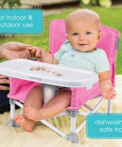 Summer Infant Pop 'N Sit Portable Booster Chair, Floor Seat, Indoor/Outdoor Use, Compact Fold, Pink, 6 Mos - 3 Yrs 27 81vaypLufAL