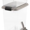 IRIS USA 3-Piece 35 Lbs / 45 Qt WeatherPro Airtight Pet Food Storage Container Combo with Scoop and Treat Box for Dog Cat and Bird Food, Keep Pests Out, Translucent Body, Easy Mobility, Chrome Clear/Chrome 3-Piece - 35 lbs 46 81vc8IXpp4L 1