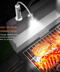 Alternative view of BBQ Grill Light Grilling Accessories for Outdoor, Magnetic Barbecue LED Night Lamp Flexible Gooseneck Cool Traveler Supplies Lighter, Men Dad Gift Pellet Smoker Griddle Gadget Silver