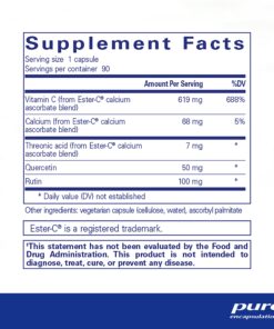 Pure Encapsulations Ester-C & Flavonoids | Vitamin C Supplement for Antioxidant, Immune and Vascular Support* | 90 Capsules 90 Count (Pack of 1) 9 81vdH276KL