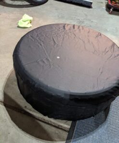 Moonet PVC Leather Spare Tire Wheel Cover for Car Truck SUV Camper Trailer Universal Fit RV JP FJ, R15 Black (for Overall Wheel Diameter 27-29 inch) 15 inch for Tire Diameter 27"-29" 55 81vdgMFG0tL